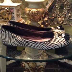SPERRY TOP-SIDER ZEBRA PRINT COW HAIR TASSELS FLAT